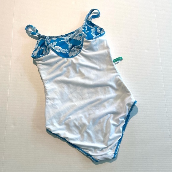 Seekers Australia One Piece Tropical Leaves Blue White Swimsuit Women’s 6‎ NWOT - Picture 9 of 10